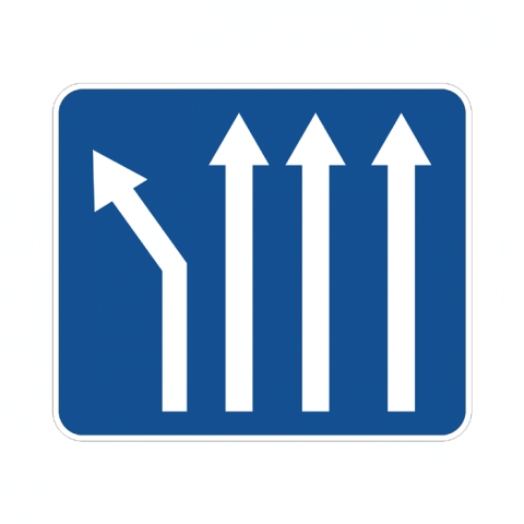 ilustracion Bifurcación hacia la izquierda en calzada de cuatro carriles