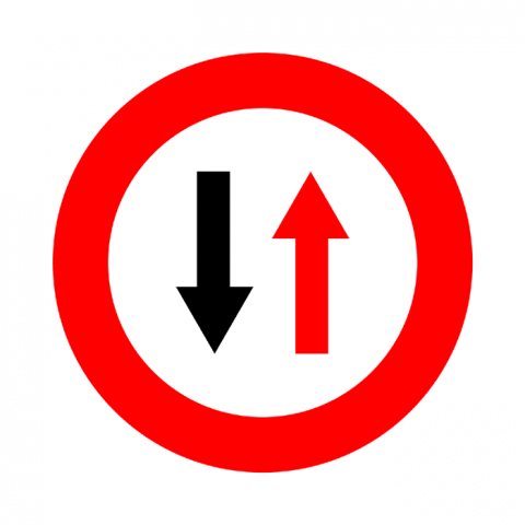 ilustracion Prioridad al sentido contrario