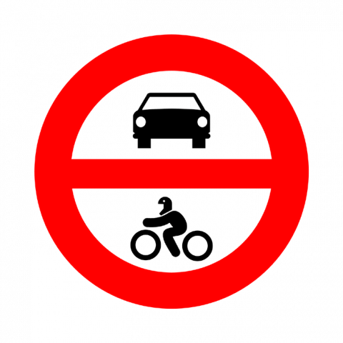 ilustracion Entrada prohibida a vehículos de motor
