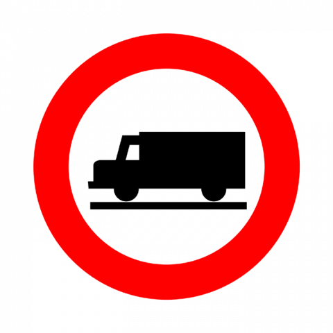 ilustracion Entrada prohibida a vehículos destinados al transporte de mercancías