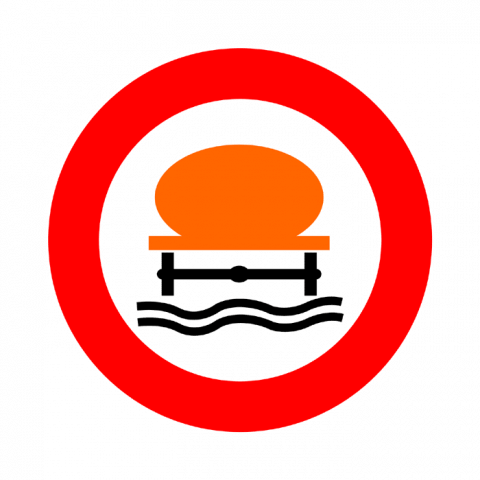 ilustracion Entrada prohibida a vehículos que transporten mercancías contaminantes del agua