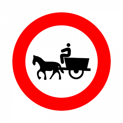 ilustracion Entrada prohibida a vehículos de tracción animal