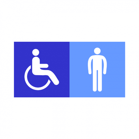 ilustracion Baños masculinos accesibles a discapacitados