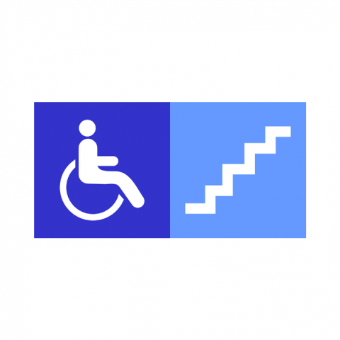 ilustracion Escaleras accesibles a discapacitados
