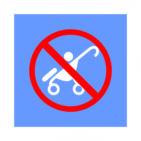 ilustracion No entrar con carritos de bebés