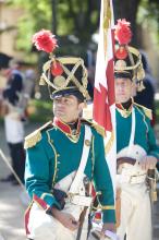 image Recreación de la Guerra de la Independencia en Segovia: Soldados de las tropas del primer regimiento de Carlos IV