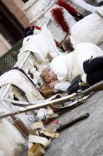 image Recreación de la Guerra de la Independencia en Segovia: Tropas napoleónicas durmiendo la siesta y descansando