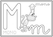 ilustracion Letra M: mono
