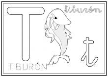ilustracion Letra T: tiburón