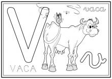 ilustracion Letra V: vaca