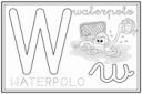 ilustracion Letra W: waterpolo