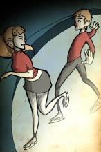 ilustracion El guardián entre el centeno: Patinando con Sally