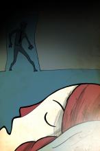 ilustracion El guardián entre el centeno: Holden entra en sigilosamente