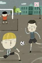 ilustracion Los cachorros: Aquel año, su deporte favorito era el fútbol