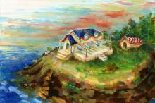 ilustracion Diez negritos: La vivienda era baja y cuadrangular, de estilo moderno