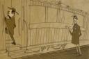 ilustracion El perro de Baskerville: Watson acompaña a Mortimer y Henry a la mansión 