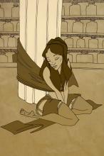 ilustracion El perro de Baskerville: La mujer de Stapleton atada