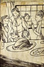 ilustracion Canción de Navidad: Scrooge pasa las fiestas en casa de su sobrino