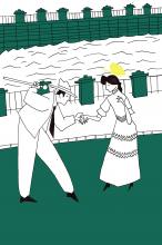 ilustracion Noches blancas: Presentándose a la chica