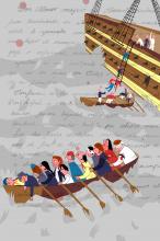 ilustracion Trafalgar: El navío Rayo intentará arribar en Cádiz