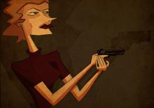 ilustracion El sueño eterno: Carmen aprende a disparar