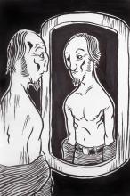 ilustracion La muerte de Iván Ilich: Frente al espejo