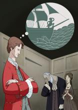 ilustracion Robinson Crusoe: En contra de la voluntad de sus padres