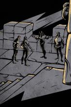 ilustracion Hamlet: Hacen guardia en las almenas