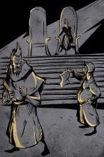 ilustracion Hamlet: Apolonio enseña a los reyes la carta