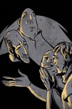 ilustracion Hamlet: Hamlet dando instrucciones a los cómicos