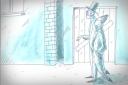 ilustracion Moby-Dick: Ismael y Queequeg van al hostal