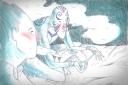 ilustracion Moby-Dick: Ismael y Queequeg se hacen amigos