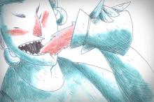 ilustracion Moby-Dick: Balleneros bebiendo ron a bordo