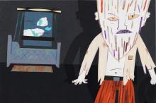 ilustracion Las aventuras de Huckleberry Finn: Una noche aparece el padre de Huck en su cuarto