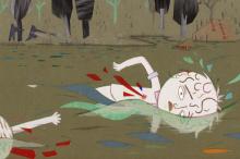 ilustracion Las aventuras de Huckleberry Finn: La muerte de Buck, el pequeño de los Grangerford, y su primo