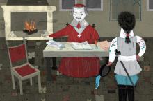 ilustracion Los tres mosqueteros: La entrevista de Richelieu a D´Artagnan