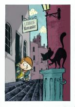 ilustracion La historia interminable: Bastián roba el libro