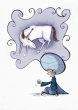 ilustracion La historia interminable: Bastián cuenta la historia de Amarganz