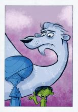 ilustracion La historia interminable: Atreyu, Bastián y Fujur se quedaron solos