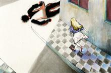 ilustracion El extraño caso del doctor Jekyll y el señor Hyde: Hyde va a pisotear a la niña