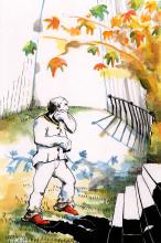 ilustracion El extraño caso del doctor Jekyll y el señor Hyde: Hyde corriendo hacia su gabinete