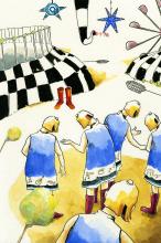 ilustracion Los viajes de Gulliver: Los habitantes de la Isla Voladora de Laputa