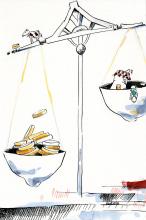 ilustracion Los viajes de Gulliver: Gulliver explica lo que se entiende en su país por Ley