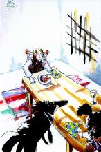 ilustracion Los viajes de Gulliver: Gulliver de nuevo en su país de origen