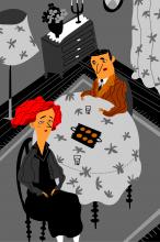 ilustracion La plaza del Diamante: Antoni, el tendero, le propone matrimonio a Natalia