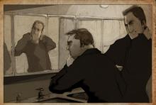 ilustracion A sangre fría: Encuentro de Dick y Perry