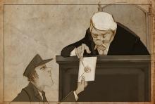 ilustracion A sangre fría: Alguacil con el veredicto sellado