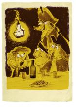 ilustracion La isla del tesoro: Jim informa sobre la rebelión