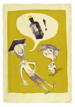 ilustracion La isla del tesoro: Jim se encuentra a Hands malherido