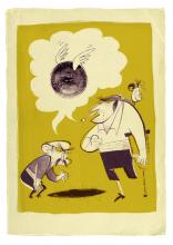 ilustracion La isla del tesoro: Los piratas encuentran un agujero en lugar del tesoro